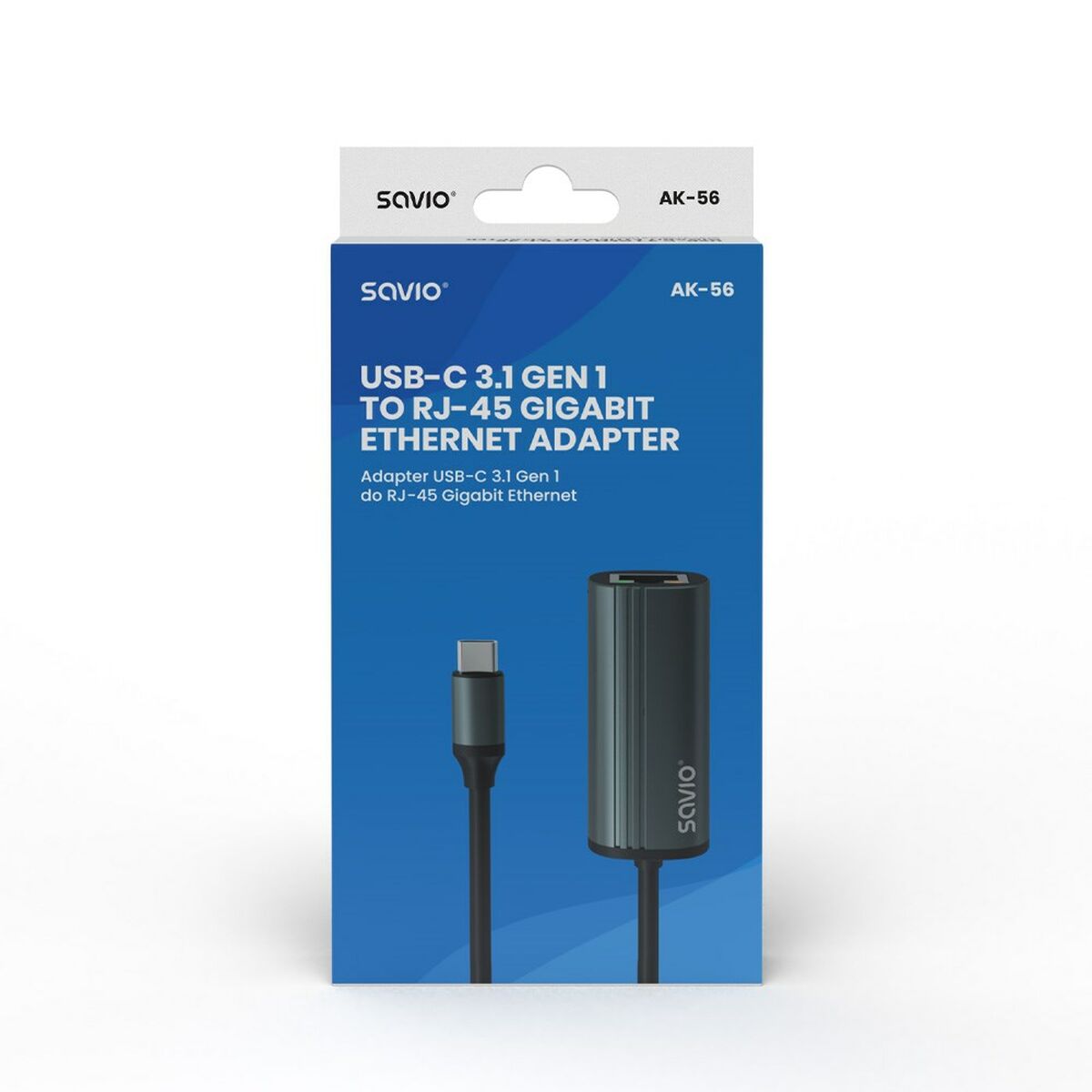 Savio AK-56 USB-C to Ethernet adapter