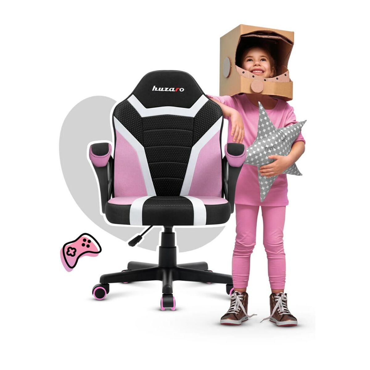 Gaming chair Huzaro HZ-Ranger 1.0 pink mesh children's black/pink