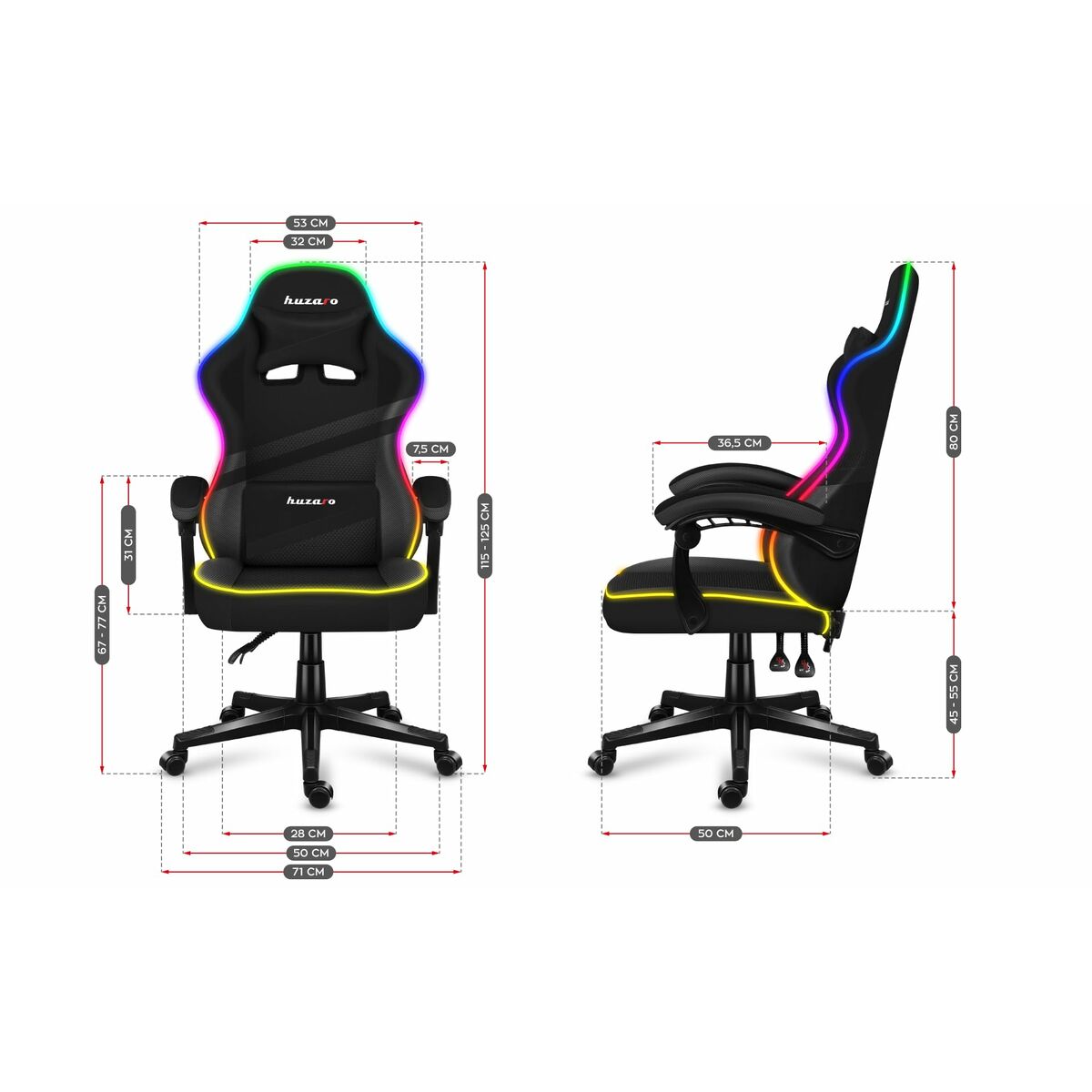 Gaming chair Huzaro HZ-Force 4.4 RGB Black