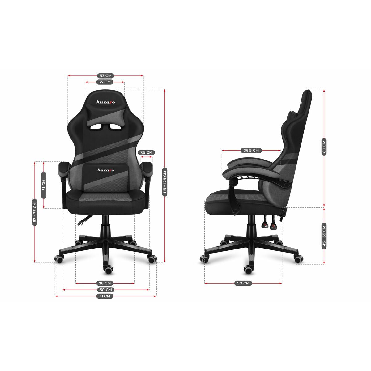 Huzaro HZ-Force 4.4 Gray Mesh Gaming Chair