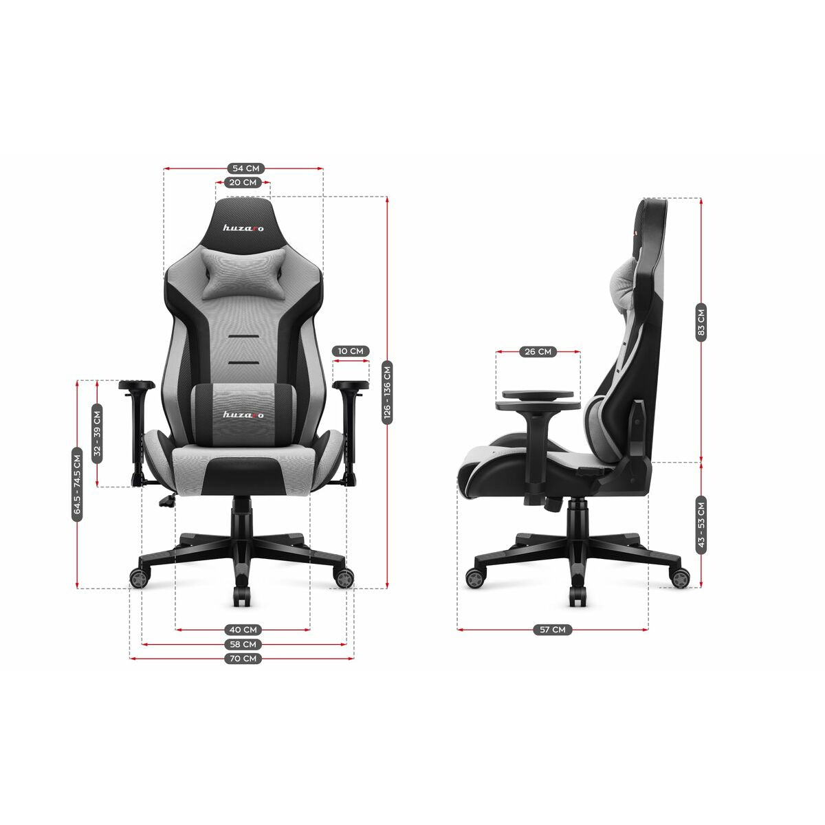 Gaming chair Huzaro HZ-Force 7.6 Gray Gray