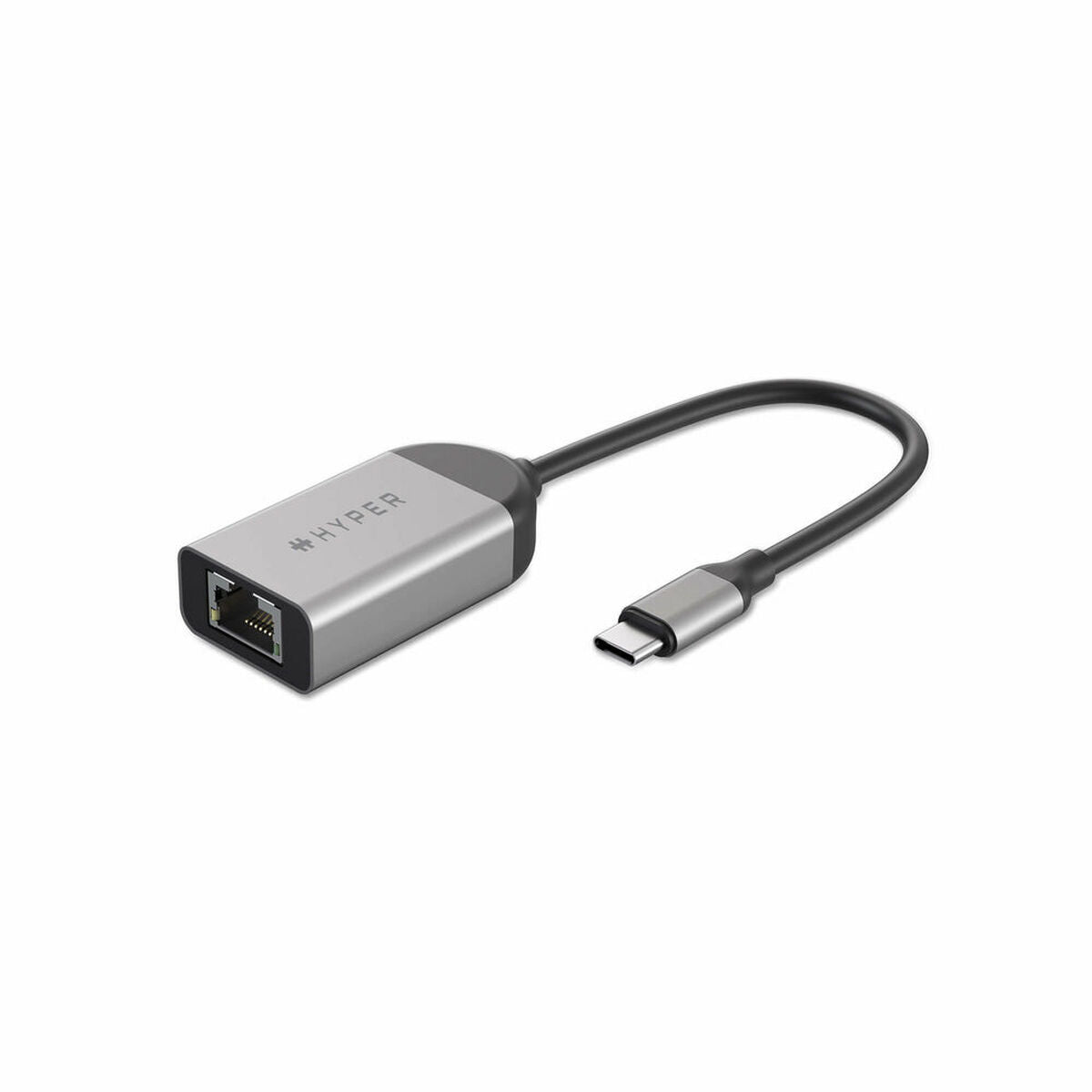 USB C to Red RJ45 Adapter Hyper HD425B Silver