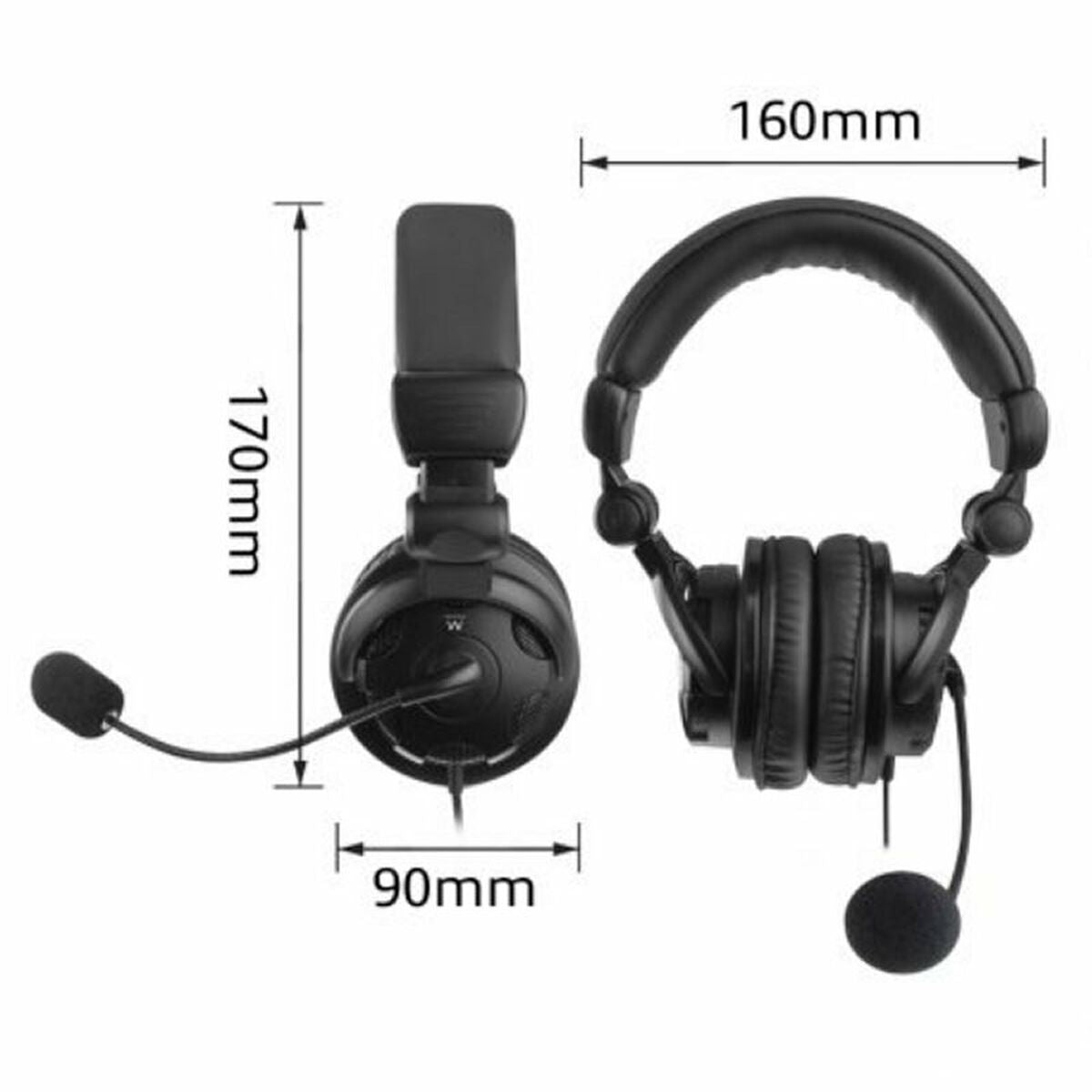 Headphones with microphone Ewent Heron Studio Black