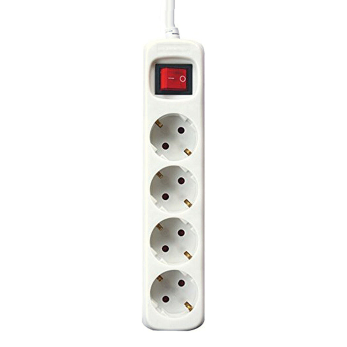 4-Outlet Power Strip with Switch Silver Electronics White