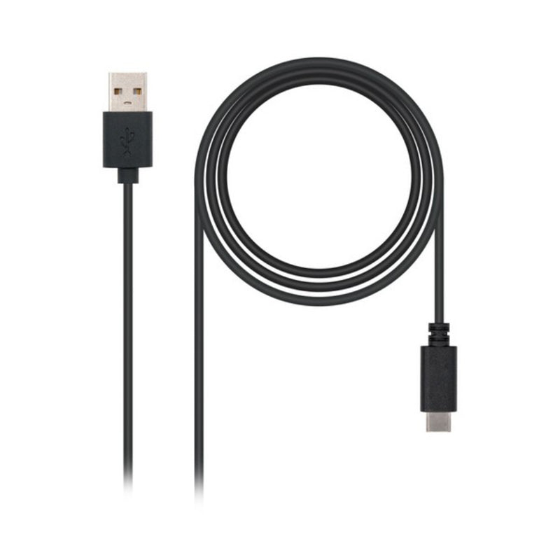 USB A to USB-C Cable NANOCABLE 10.01.210 Black