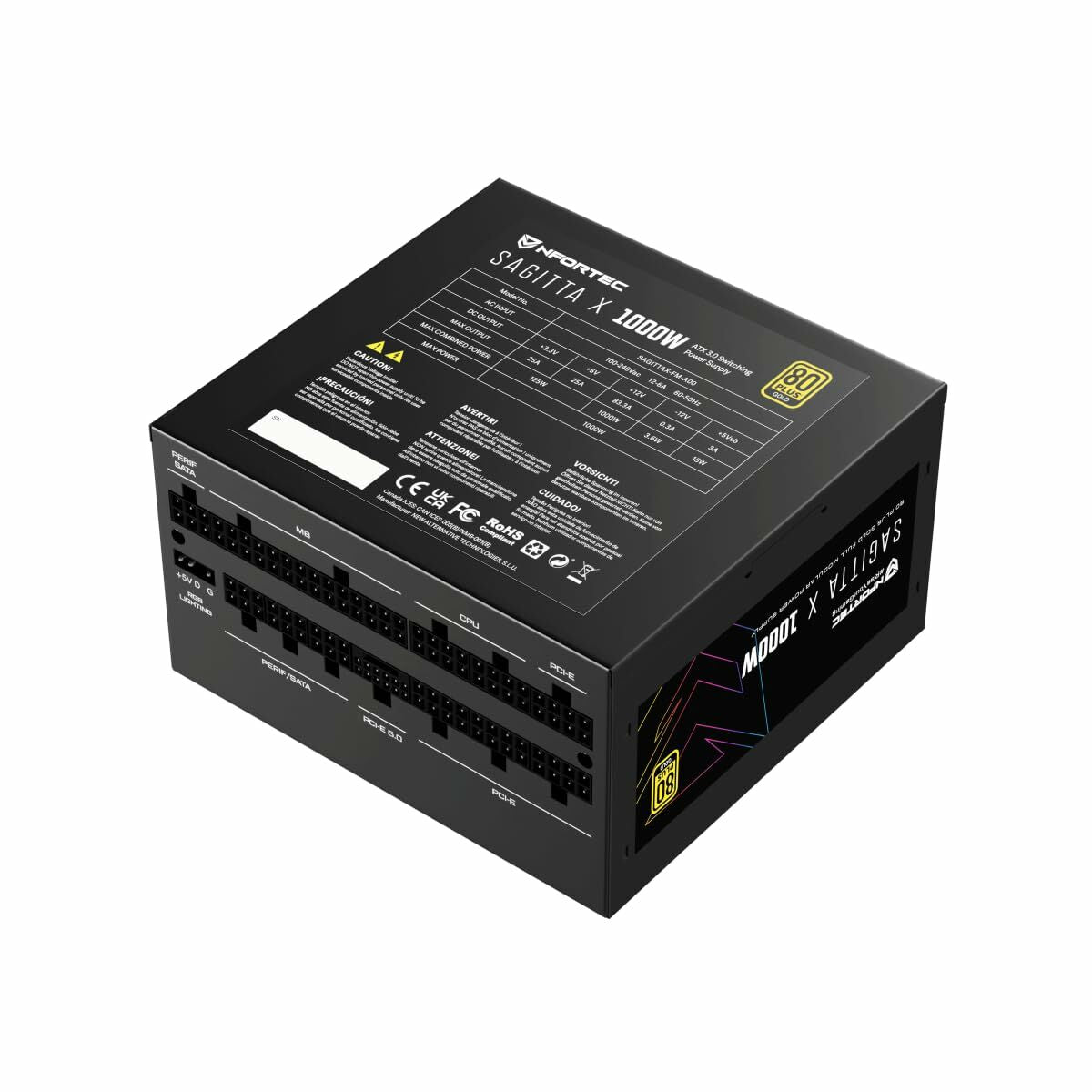 Power source Nfortec Modular 1000 W 80 Plus Gold