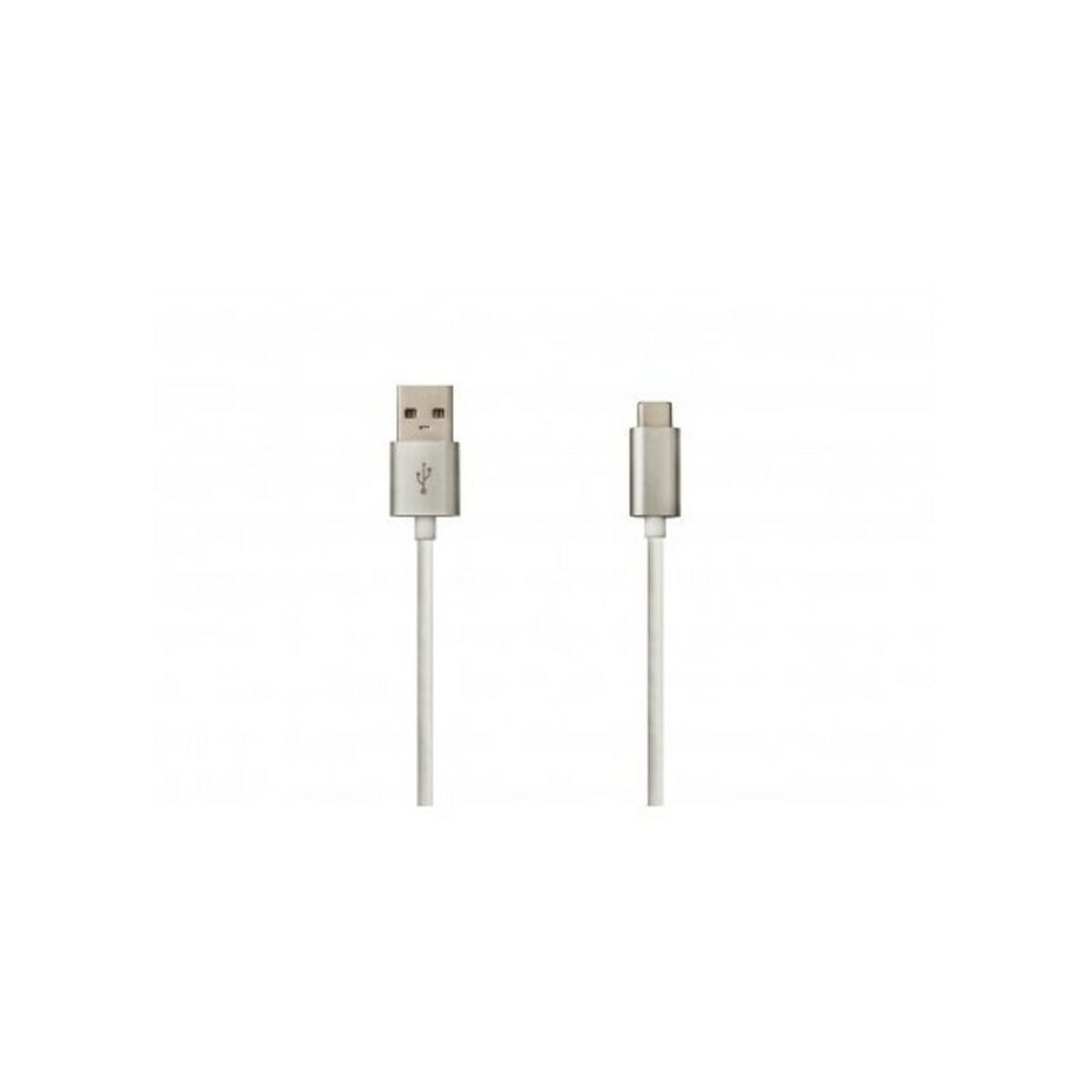 USB A to USB-C Cable DCU Silver (1m)