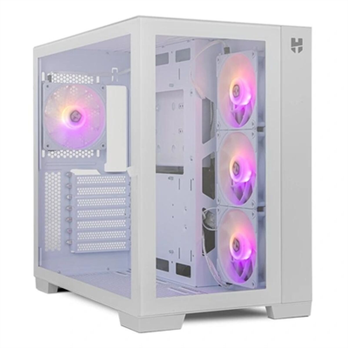 ATX Semi-Tower Rechner Nox USB Weiß Ventilator x 4