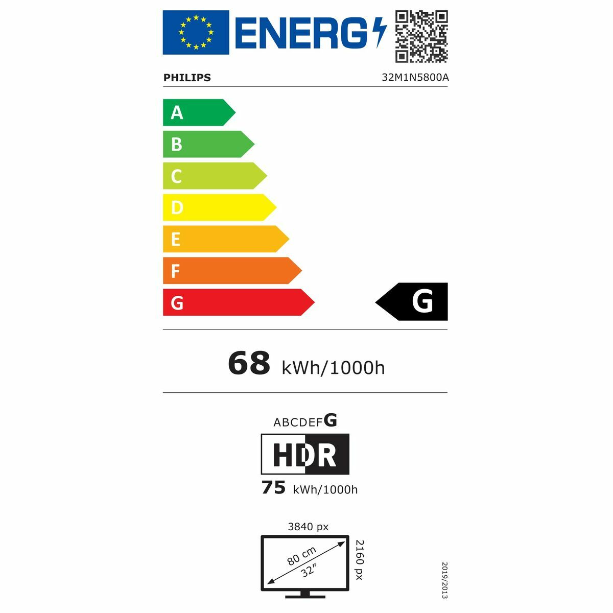 4K Ultra HD Monitor Philips 32M1N5800A 32" 144Hz 1ms IPS