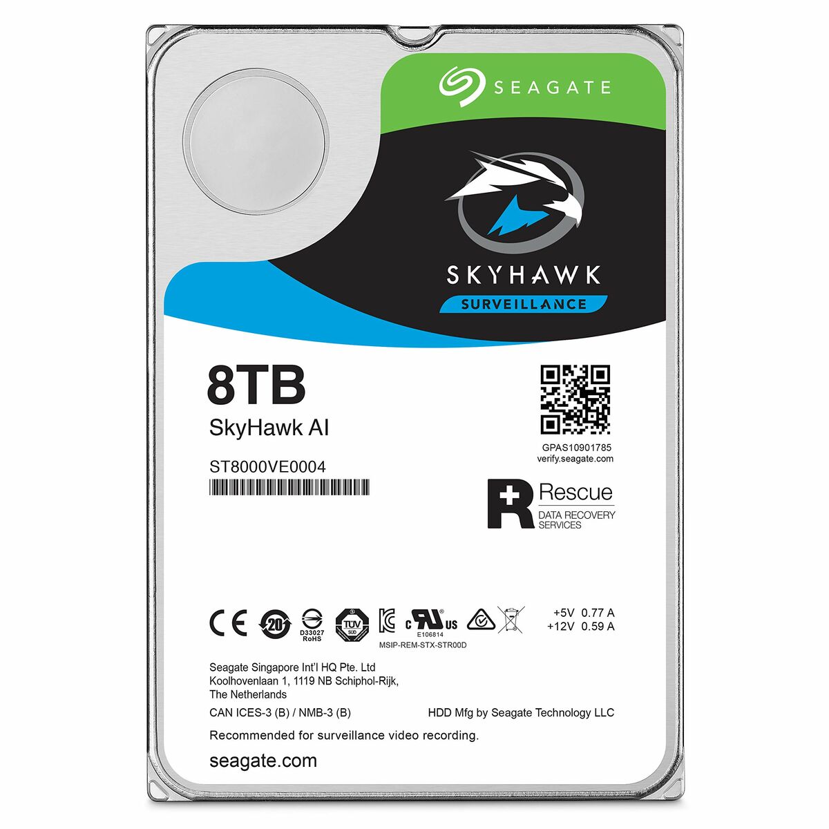 Festplatte Seagate SkyHawk AI 3,5" 8 TB HDD 8 TB