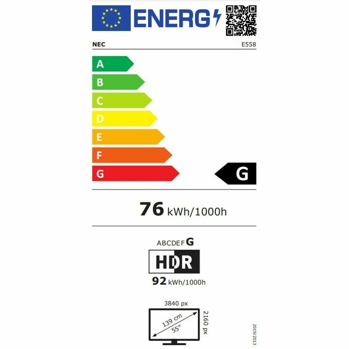 TV LCD NEC 60005054 4K Ultra HD 54.6" LED IPS D-LED LCD