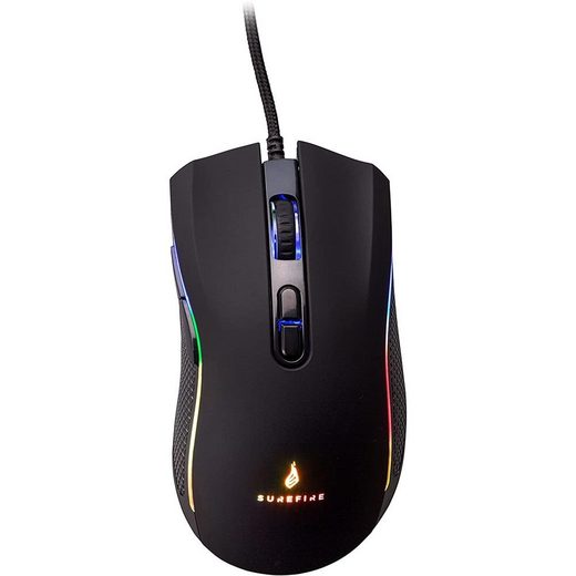 Kabelgebundene Gaming Maus mit Beleuchtung Surefire Hawk Claw 6400 dpi