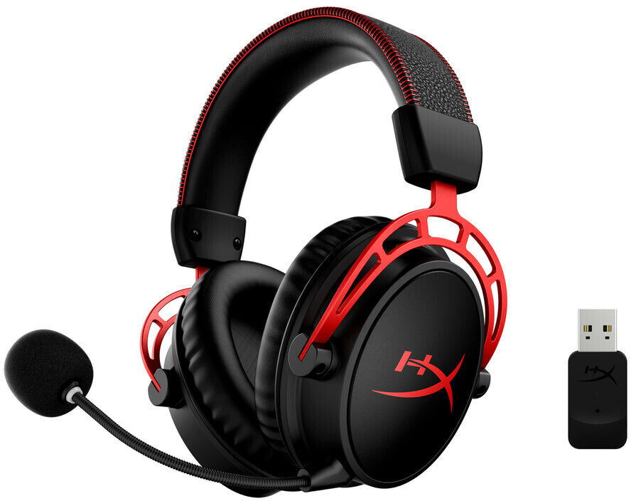 Kabelloses Funk Gaming Headset mit Mikrofon HyperX Cloud Alpha Wireless (Schwarz-Rot)