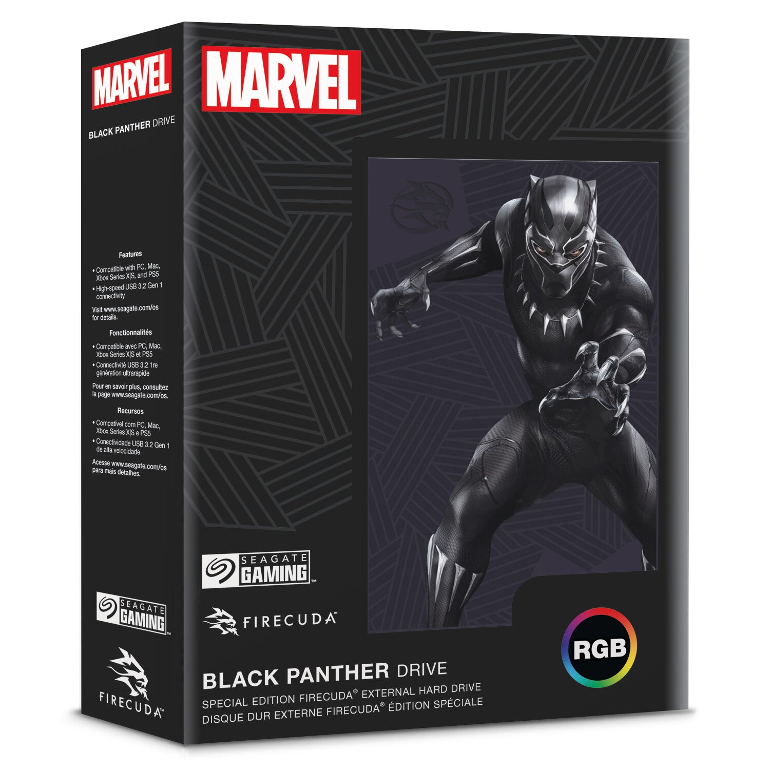 External USB Hard Drive Seagate MARVEL BLACK PANTHER Special Edition 2TB (STLX2000401)