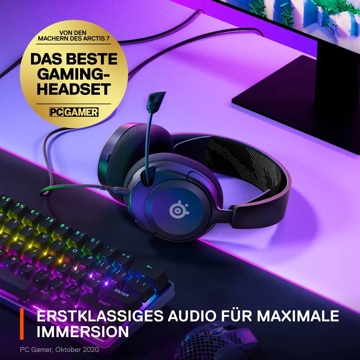 Kabelgebundenes Gaming Headset mit Mikrofon SteelSeries Arctis Nova 1 Schwarz