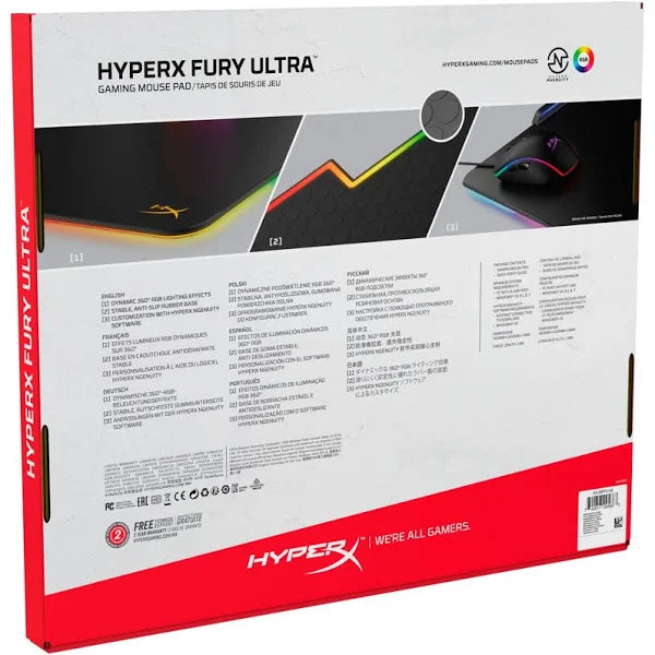 Gaming Mauspad mit LED Beleuchtung HyperX Fury Ultra M (36 x 30 cm) Schwarz