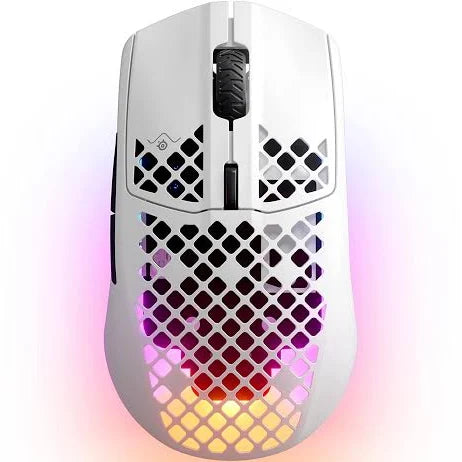 Wireless Bluetooth gaming mouse with lighting SteelSeries Aerox 3 White