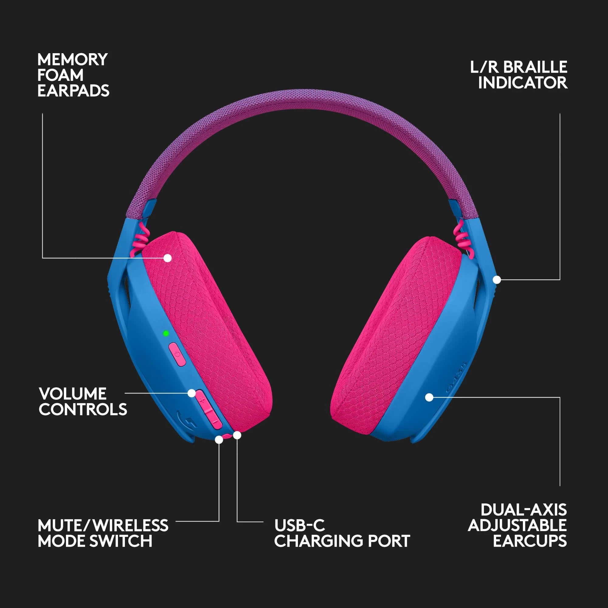 Colorful wireless wireless gaming headset with microphone Logitech G435 Lightspeed Bluetooth