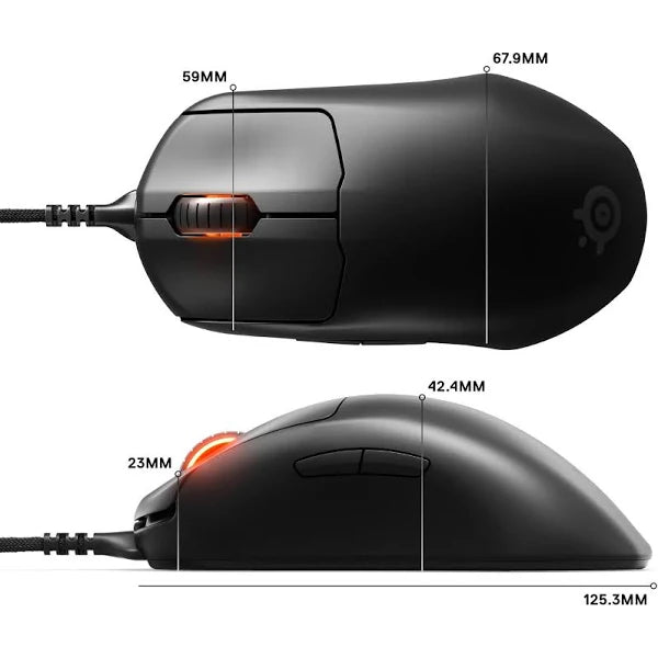 Kabelgebundene Gaming Maus mit Beleuchtung SteelSeries Prime 18000 dpi 6 Tasten