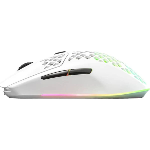 Wireless Bluetooth gaming mouse with lighting SteelSeries Aerox 3 White